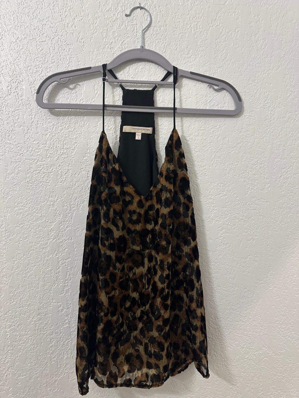 Lavender Brown Leopard Print Camisole in Brown and Black